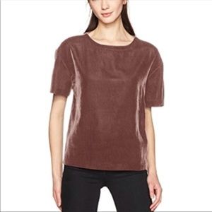 NWT Calvin Klein Rose Ash Velvet Top Sz L